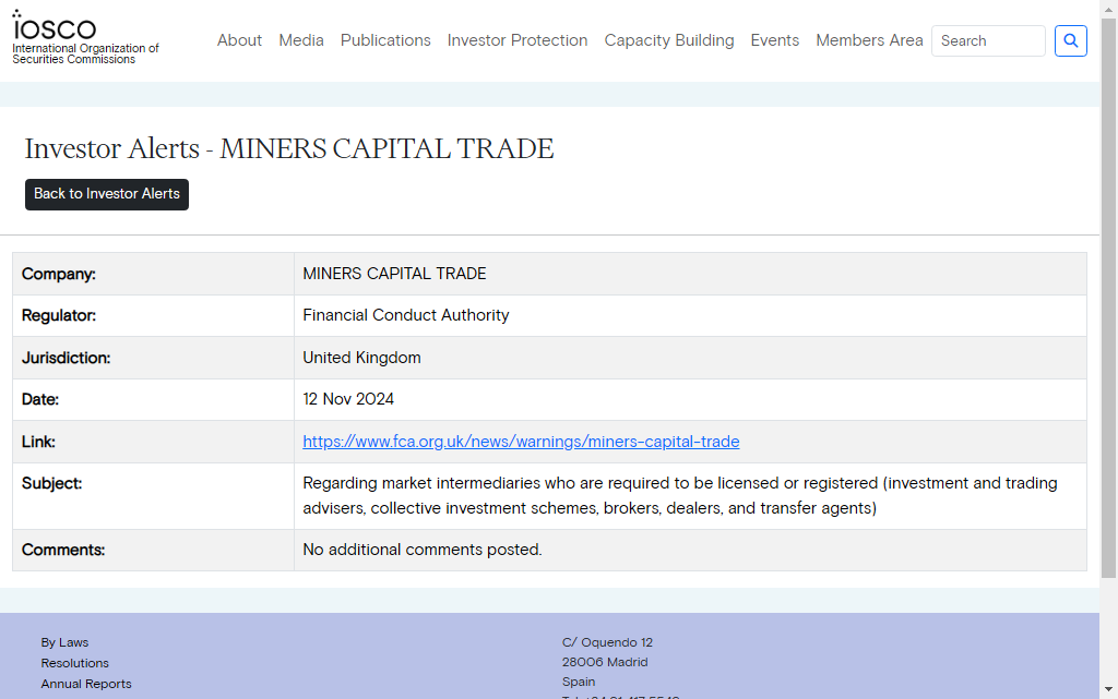 MINERS CAPITAL TRADE Review